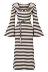 Carriera Striped Knitted Midaxi Dress