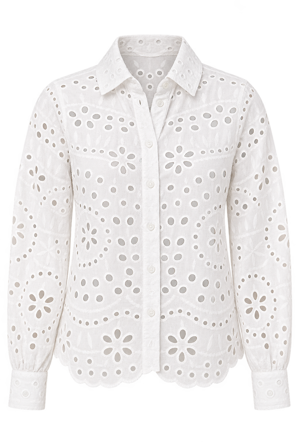 Aitana White Broderie Shirt by Vicky Pattison
