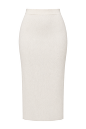 Althea Ecru Ribbed Midaxi Skirt