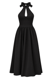 Celia Black Halter Neck Keyhole Midaxi Dress