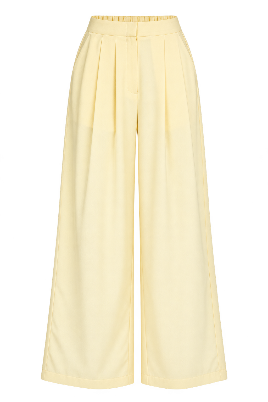 Anise Butter Yellow Wide Leg Trousers