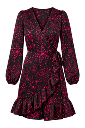 Darina Pink Star Wrap Mini Dress by Saffron and Amber