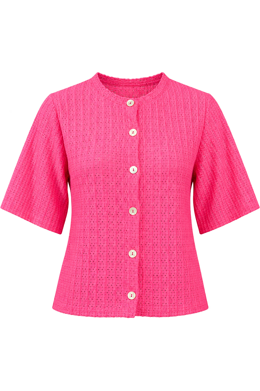 Deanna Pink Knitted Button Down Top