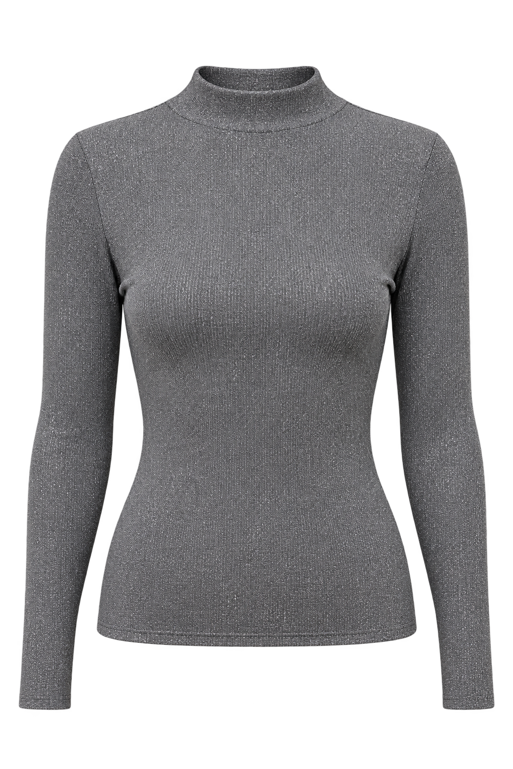 Beatrix Pewter Shimmer High Neck Top