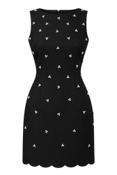 Carina Black Embellished Scallop Hem Mini Dress