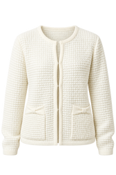 Celeste Cream Knitted Bow Pocket Detail Cardigan