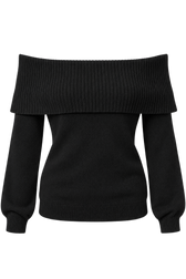Colette Black Knitted Bardot Jumper