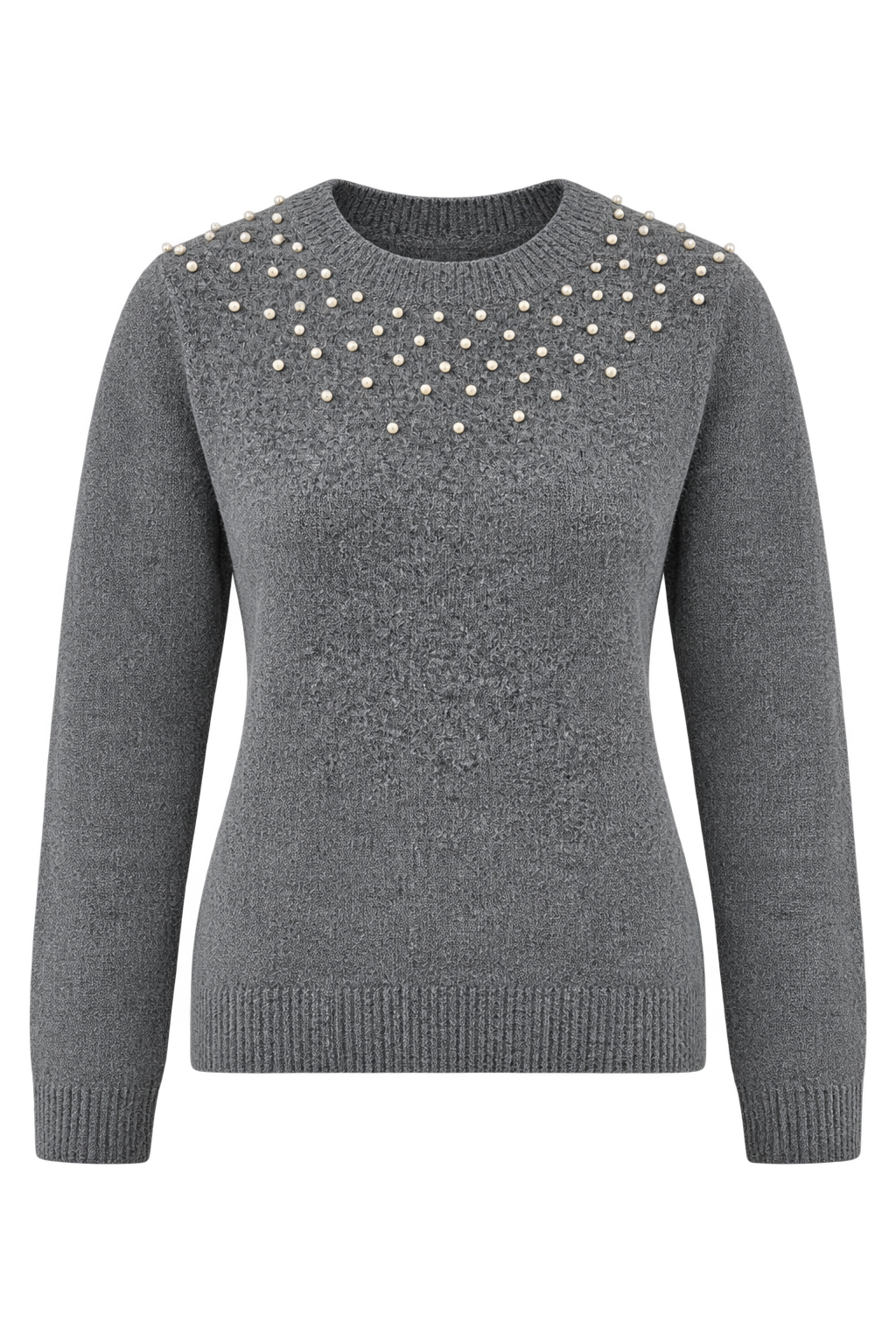 Dahlia Grey Embellished Knitted Jumper