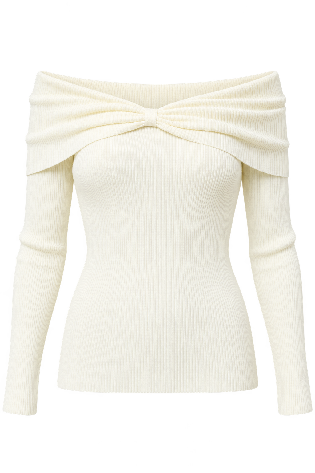 Faye Cream Knot Detail Bardot Jumper