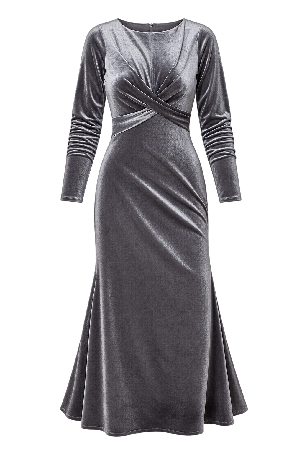 Francesca Pewter Velvet Midaxi Dress