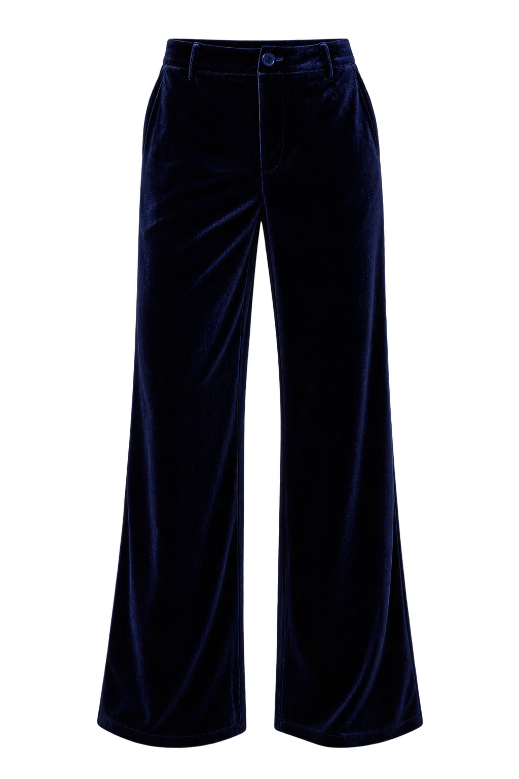 Giselle Navy Velvet Wide Leg Trousers