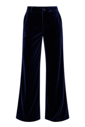Giselle Navy Velvet Wide Leg Trousers