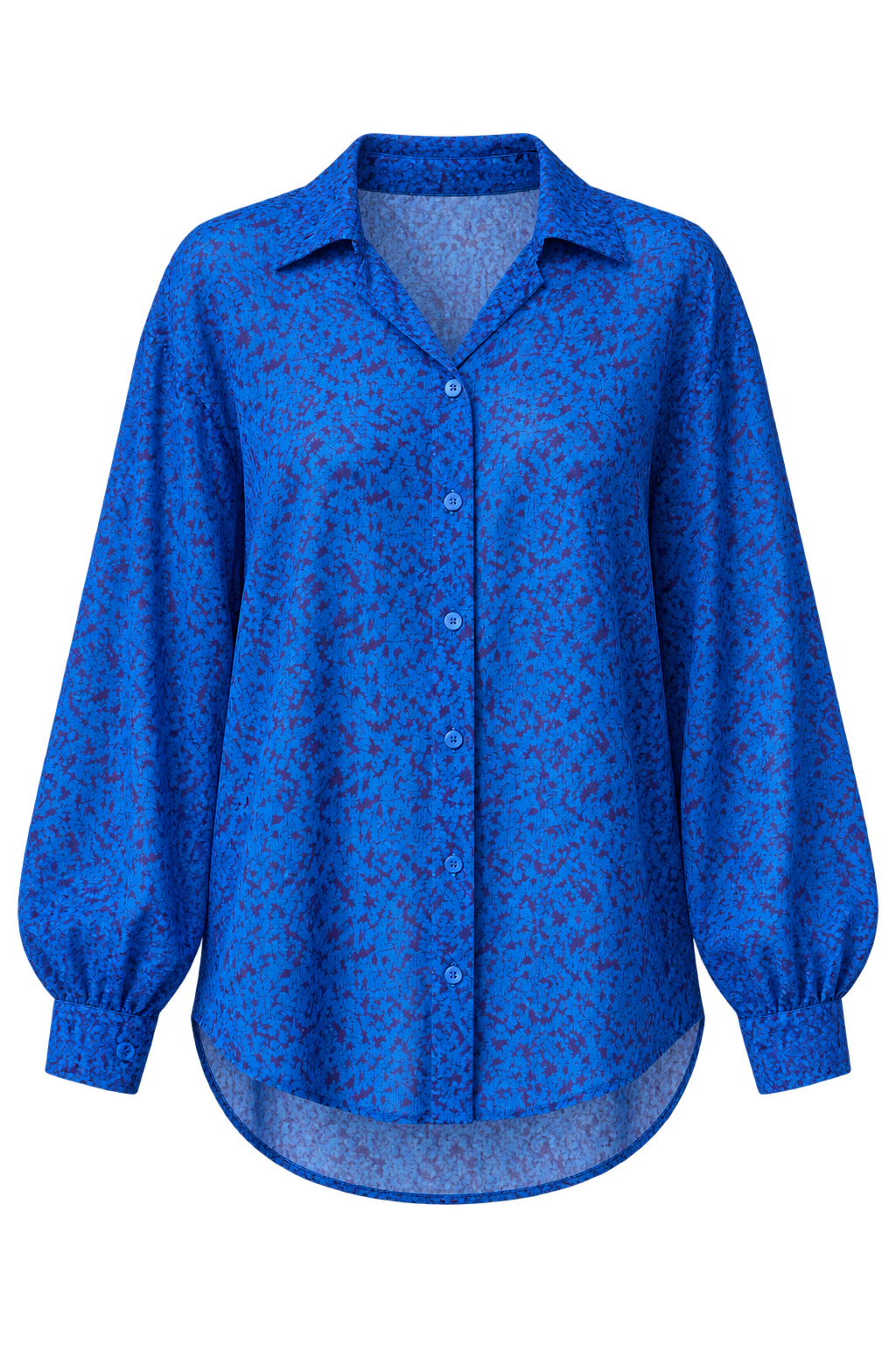 Helena Blue Print Chiffon Shirt