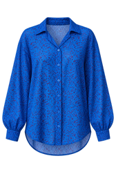 Helena Blue Print Chiffon Shirt
