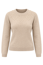 Dahlia Taupe Embellished Knitted Jumper