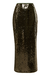 Louisa Khaki Sequin Midaxi Skirt