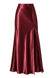 Marisol Cherry Satin Maxi Skirt