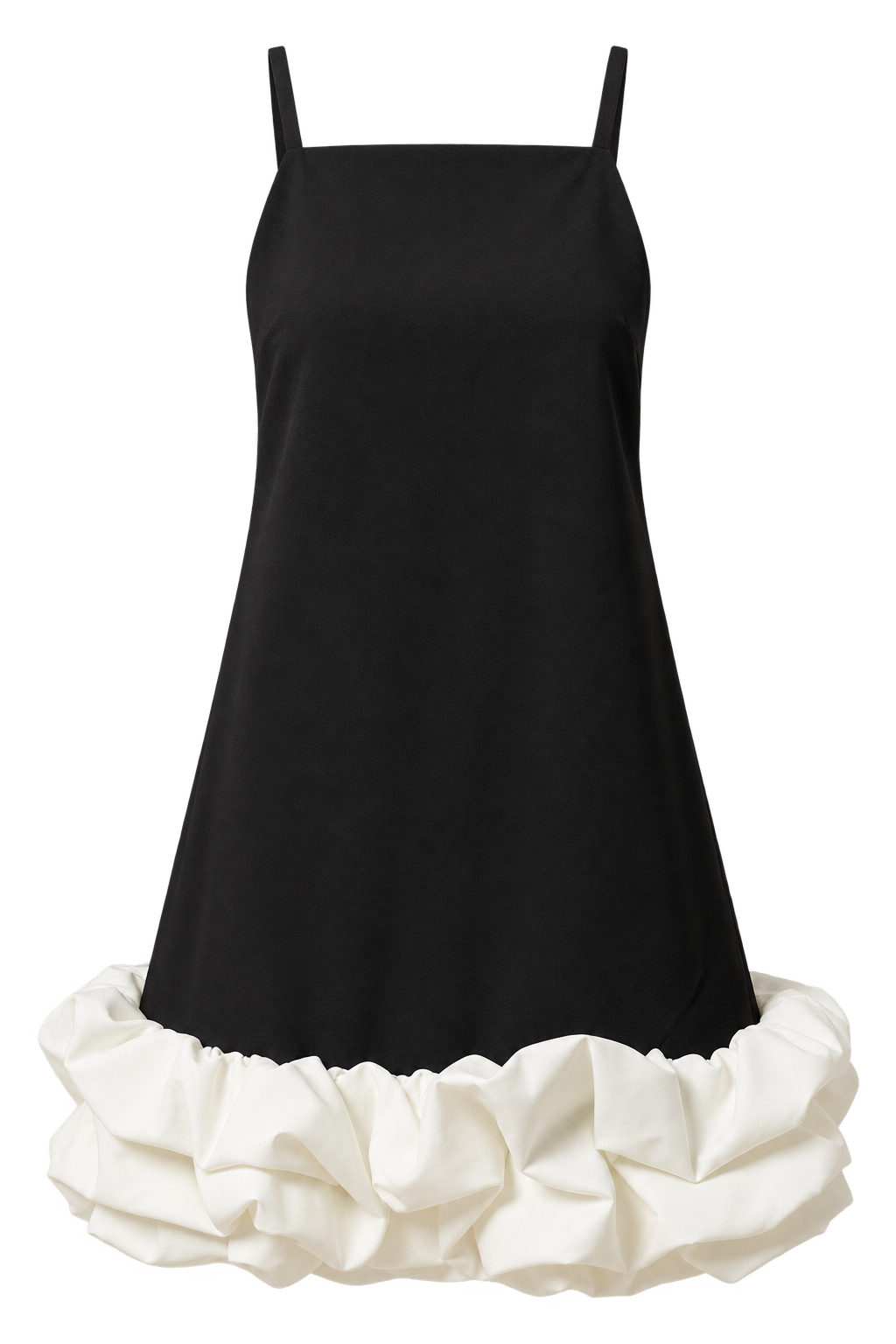 Rosalie Black and Cream Contrast Hem Mini Dress