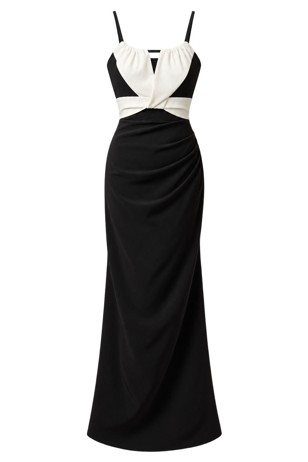 Sariah Black and Cream Contrast Maxi Dress