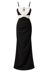 Sariah Black and Cream Contrast Maxi Dress