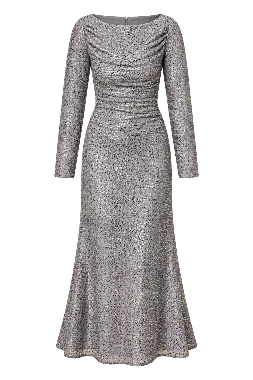 Tahlia Grey Gathered Sequin Midaxi Dress