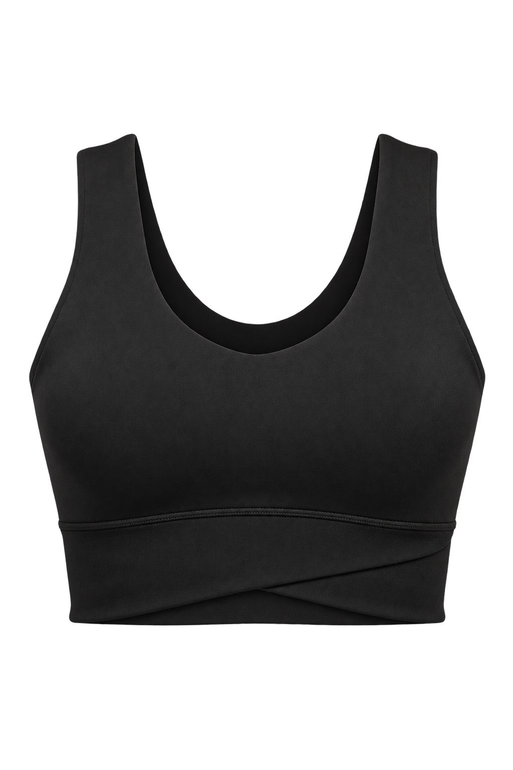 Edwina Black Active V-Neck Cross Front Top