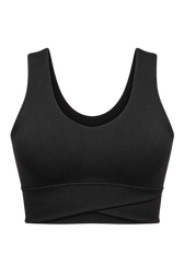 Edwina Black Active V-Neck Cross Front Top