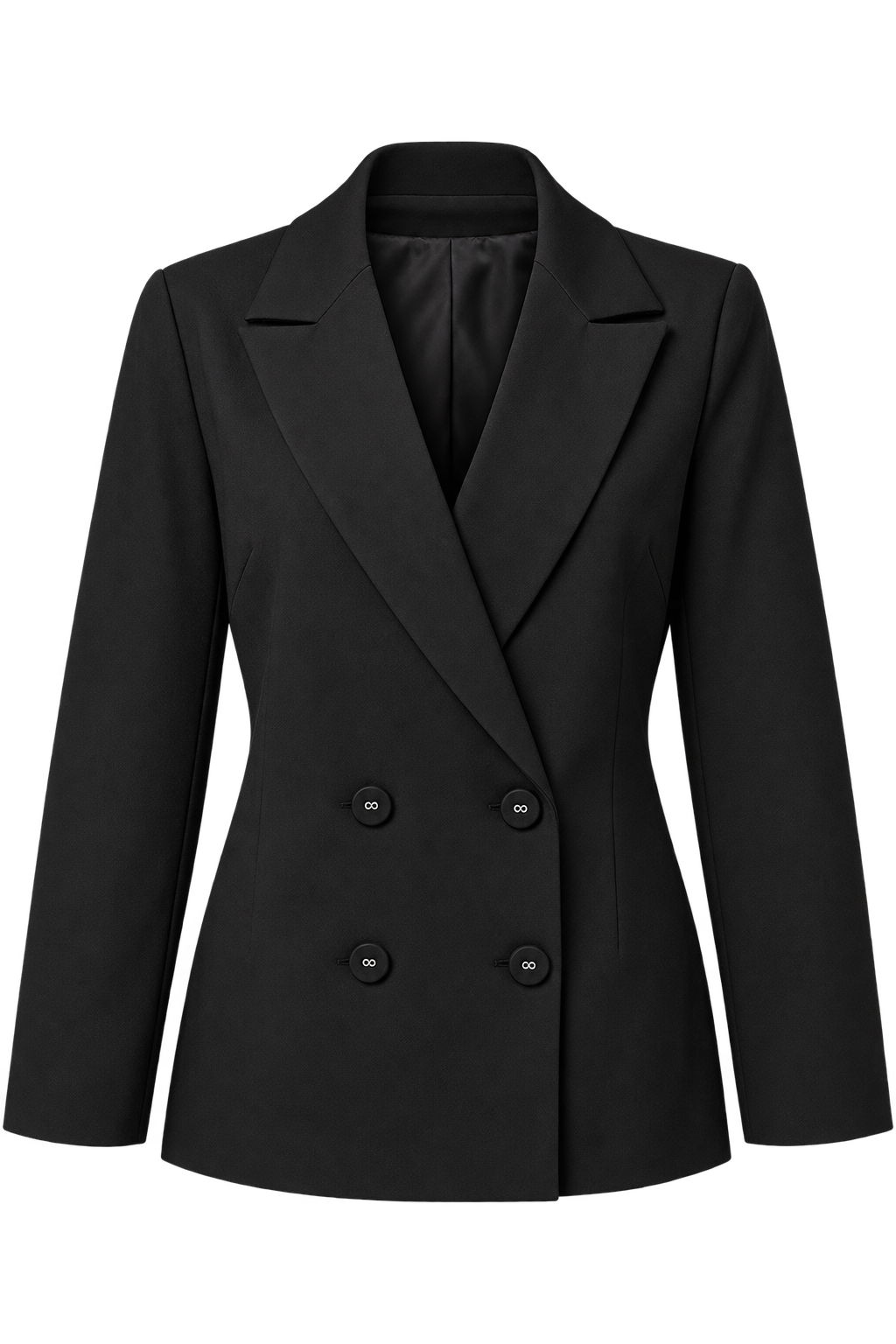 Elara Black Oversized Turn‑Down Collar Blazer