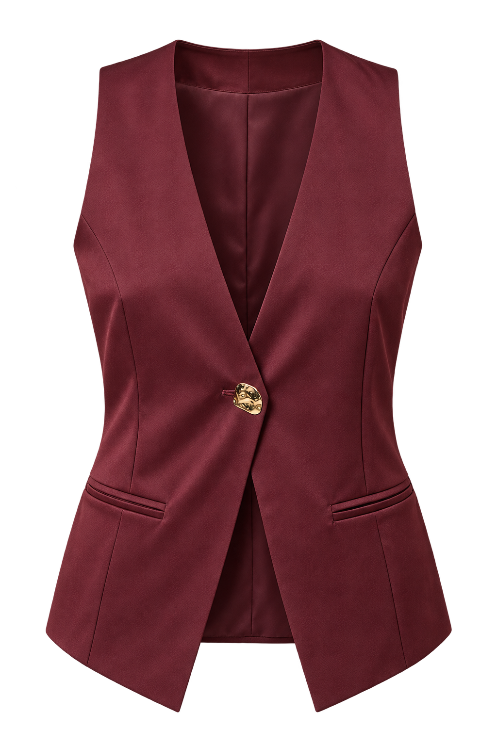 Odette Cherry Accent Button Waistcoat