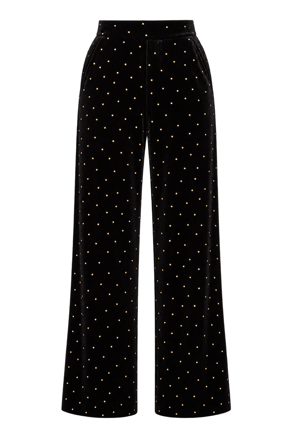 Eponine Black Velvet and Gold Diamanté Trousers by Vicky Pattison