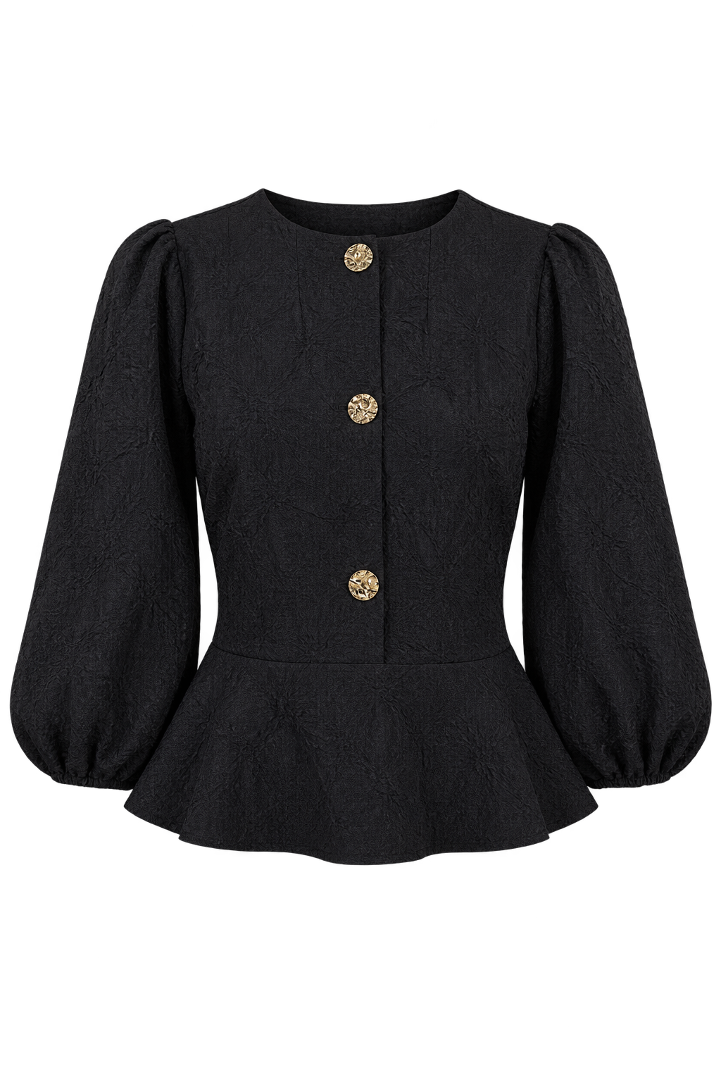 Evelina Black Textured Blouse by Vicky Pattison
