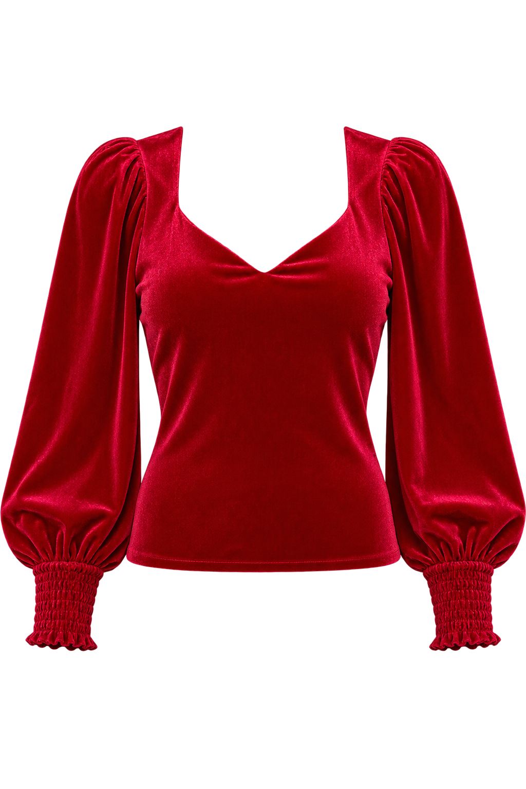 Evelyn Ruby Red Velvet Sweetheart Blouse by Vicky Pattison