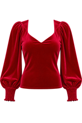 Evelyn Ruby Red Velvet Sweetheart Blouse by Vicky Pattison