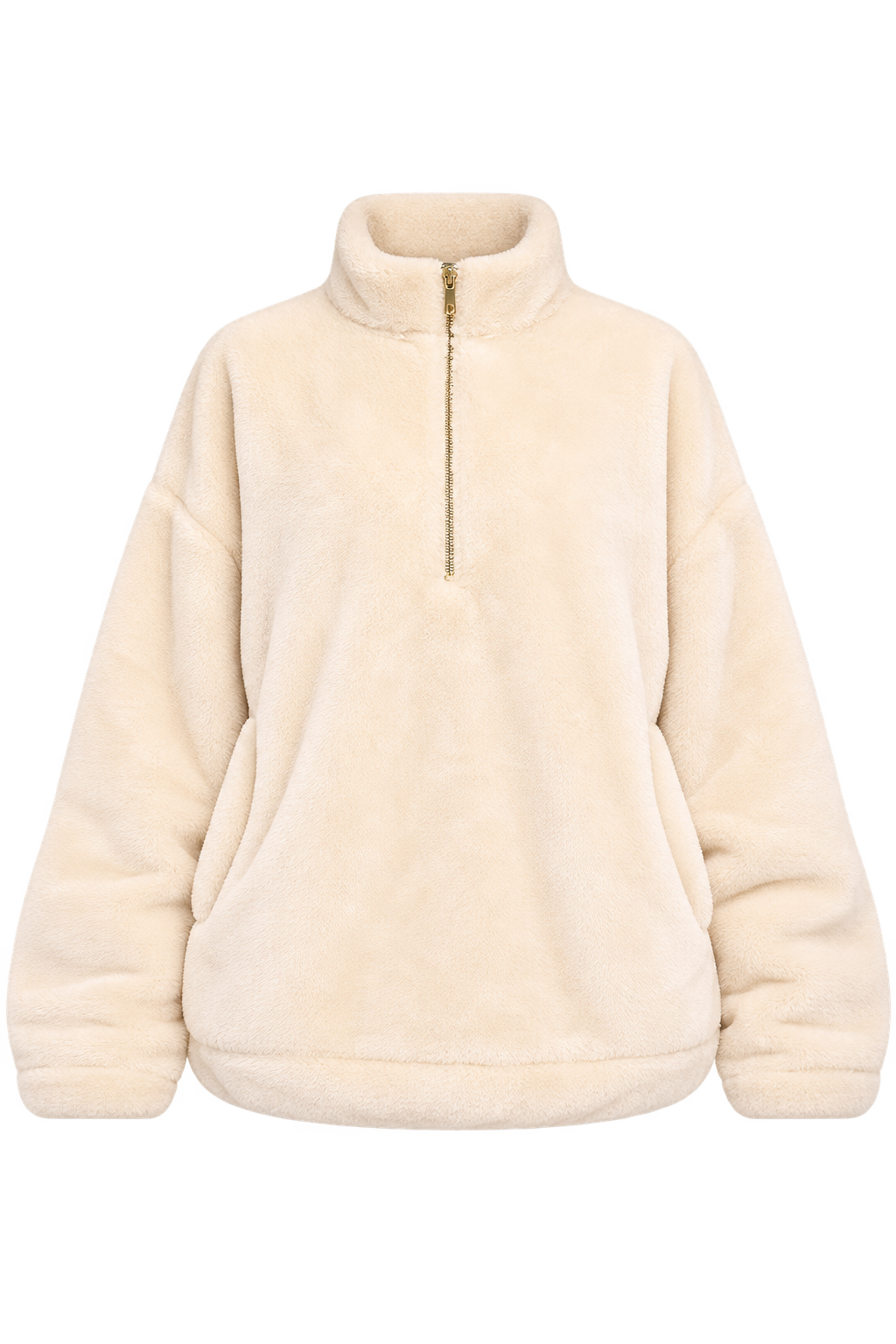 Gabriela Cream Fleece Half Zip Jumper by Vicky Pattison