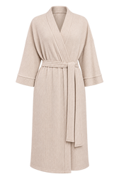 Gemma Oatmeal Ribbed Dressing Gown by Vicky Pattison