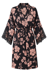 Giulia Print Satin Dressing Gown by Vicky Pattison