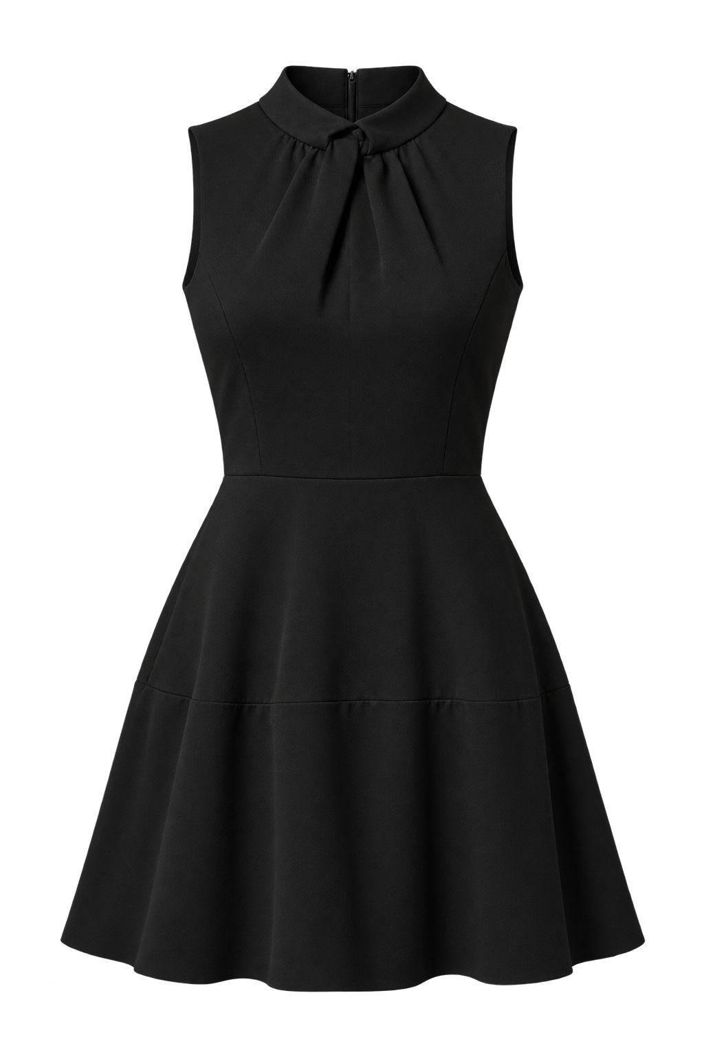 Heloise Black Twist Neck Mini Dress