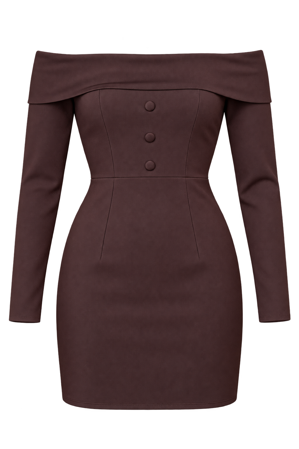 Henrieta Chocolate Brown Bardot Mini Dress Vicky Pattison EDIT