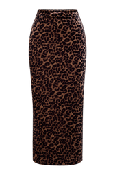 Honor Leopard Print Velvet Midaxi Skirt by Vicky Pattison