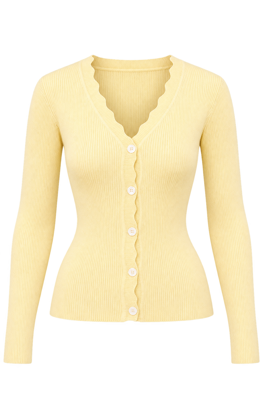 Floréal Lemon Scallop Knit Cardigan