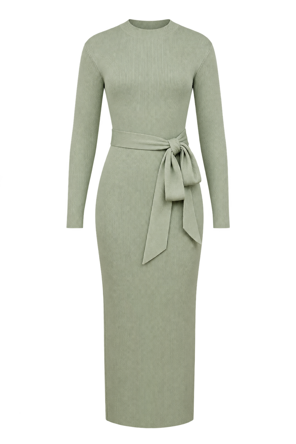 Adèle Sage Tie Detail Midaxi Dress