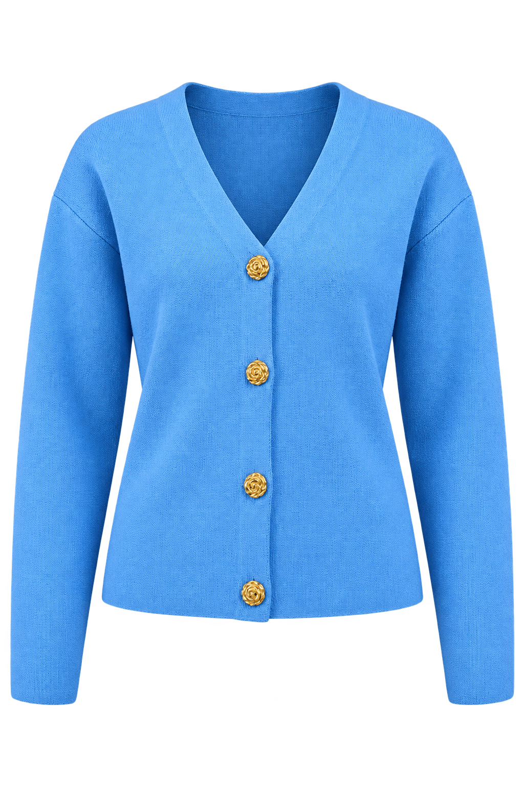Yvaine Blue Button Detail Knit Cardigan