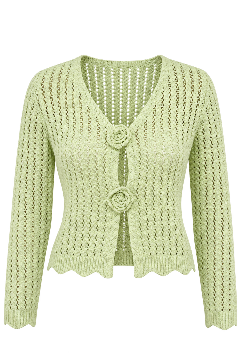 Alina Sage Crochet Rosette Detail Cardigan