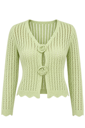 Alina Sage Crochet Rosette Detail Cardigan