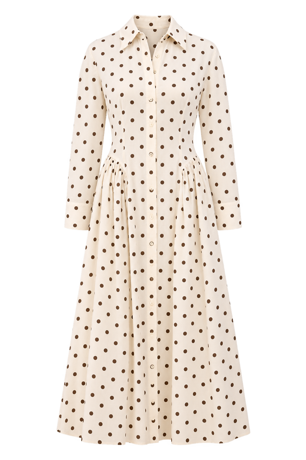 Delara Polka Dot Midaxi Shirt Dress