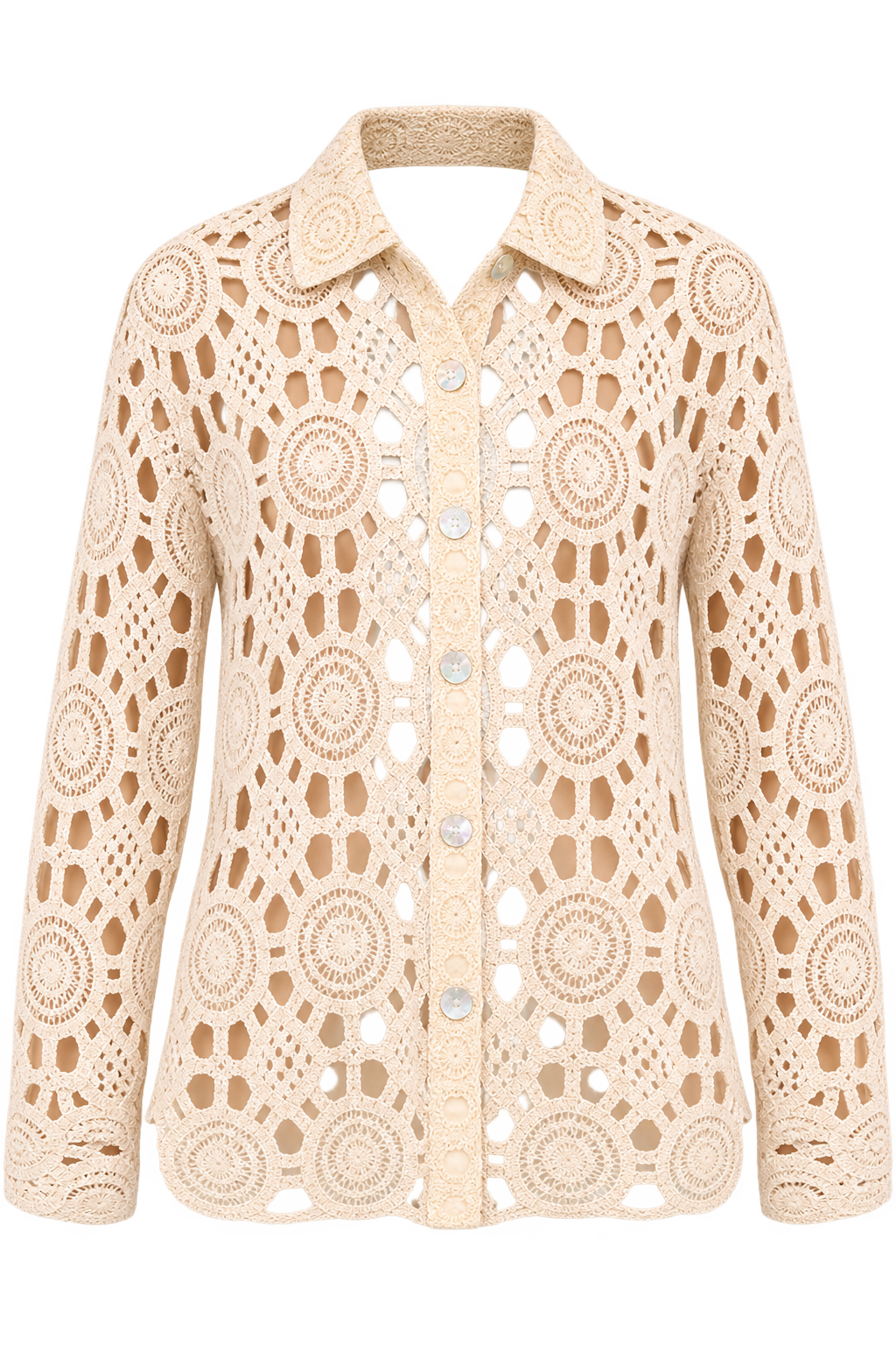 Étoile Beige Crochet Shirt