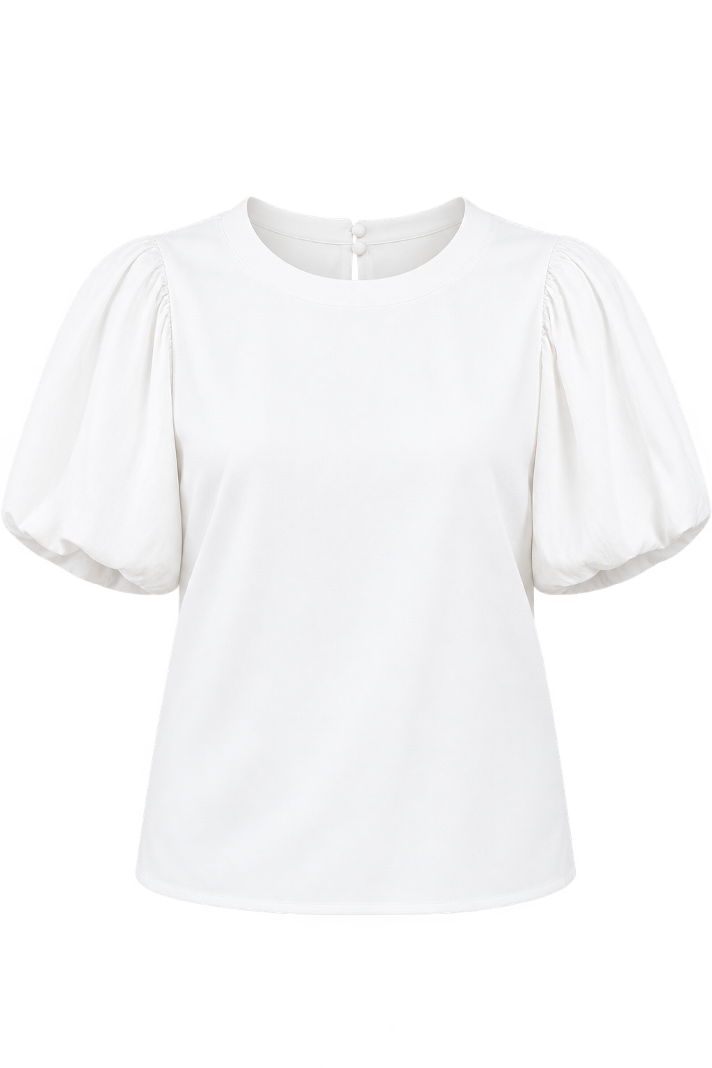 Fabienne White Balloon Sleeve Top