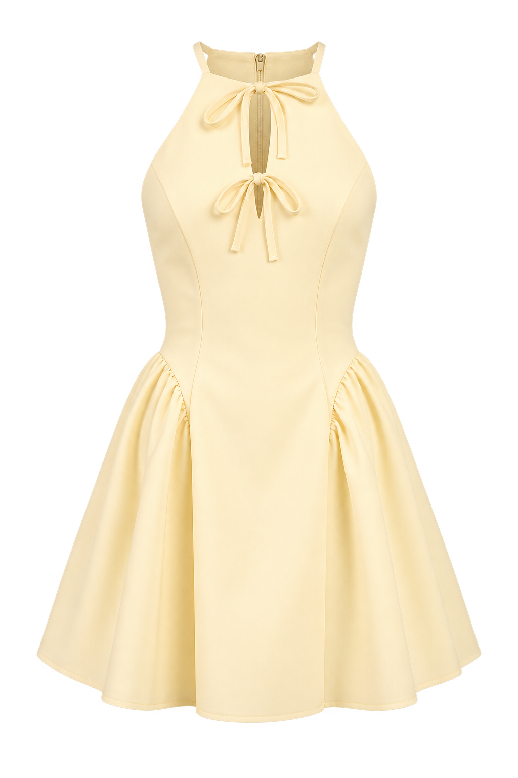 Lavinia Lemon Tie Detail Mini Dress
