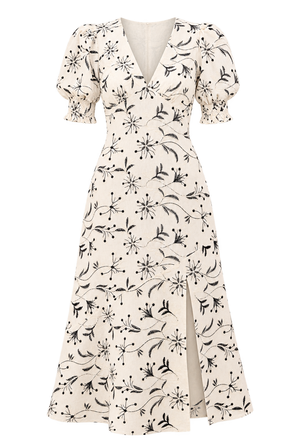 Aureum Natural Embroidered Midaxi Dress