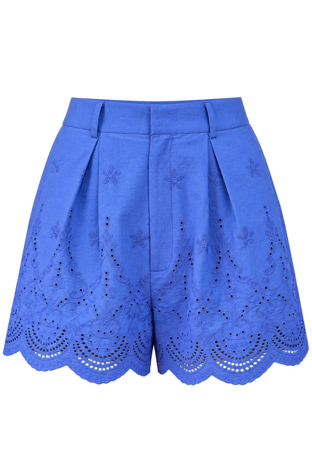 Avira Blue Embroidered Shorts